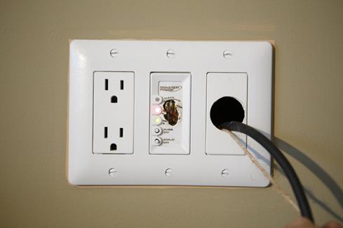 Monster in-wall unit "took a bullet."